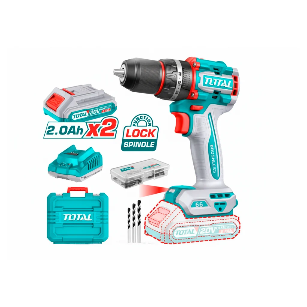 Taladro percutor TOTAL 20 V de 1/2 pulgada